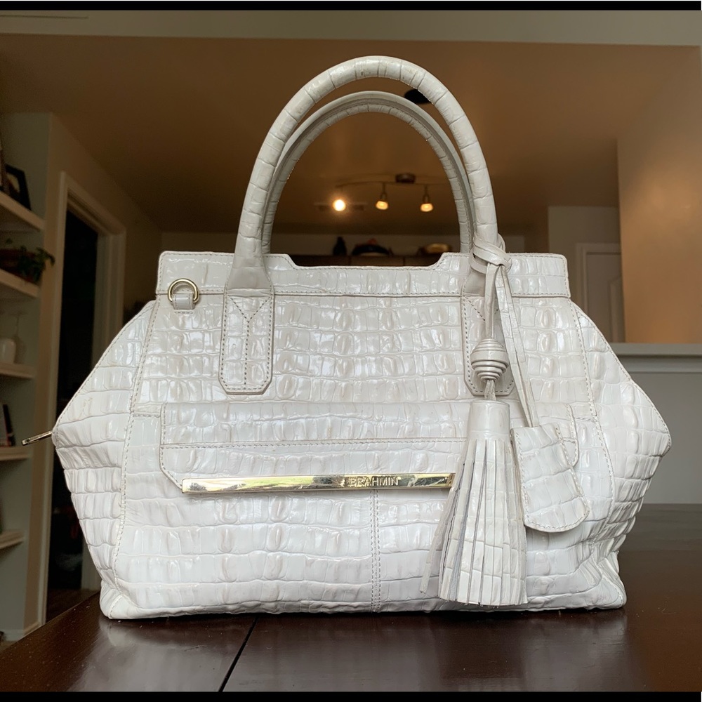 Brahmin White Crocodile Leather Purse